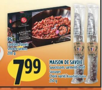 Marché Adonis Maison de savoie saucissons sarment droit sausages offer