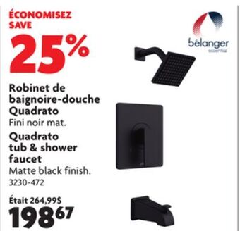 Home Hardware Quadrato single handle pressure balanced tub & shower faucet offer