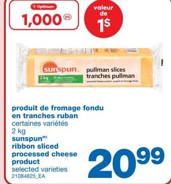 Wholesale Club Produit de fromage fondu en tranches ruban sunspun, 2 kg offer