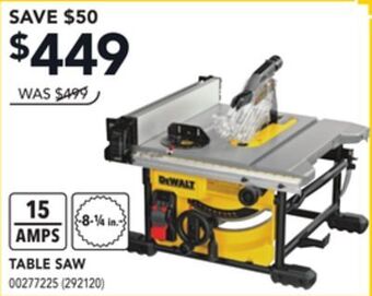 Réno Dépôt Dewalt table saw offer