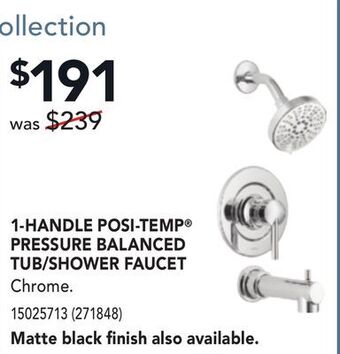 Réno Dépôt Moen 1-handle posi-temp pressure balanced tub/shower faucet offer