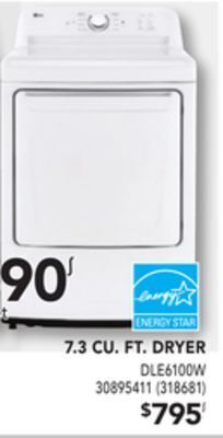 Réno Dépôt Lg 7.3 cu. ft. dryer offer