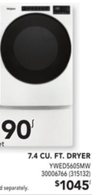 Réno Dépôt Whirlpool 7.4 cu. ft. dryer offer