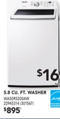 Réno Dépôt Samsung 5.8 cu. ft. washer offer