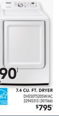 Réno Dépôt Samsung 7.4 cu. ft. dryer offer