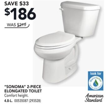 Réno Dépôt American standard sonoma 2-piece elongated toilet offer