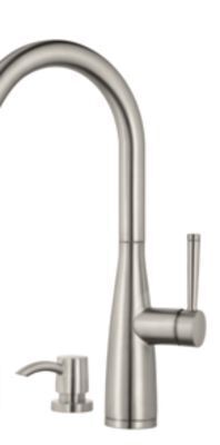 Réno Dépôt Pfister raya pull-down kitchen faucets brushed nickel finish offer