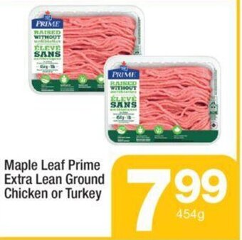 Highland Farms Maple Leaf Prime Extra Lean Ground Chicken or Turkey offer