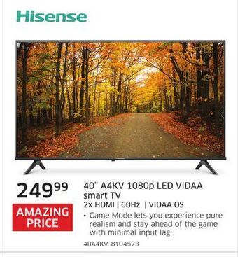 The Source Hisense 40 a4kv 1080p led vidaa smart tv 2x hdmi | 60hz | vidaa os offer