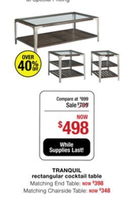 La Z Boy Tranquil rectangular cocktail table offer