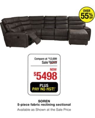 La Z Boy Soren 5-piece fabric reclining sectional offer