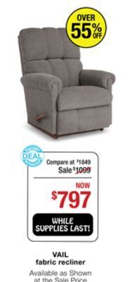 La Z Boy Vail fabric recliner offer