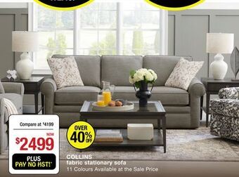La Z Boy Collins fabric stationary sofa offer