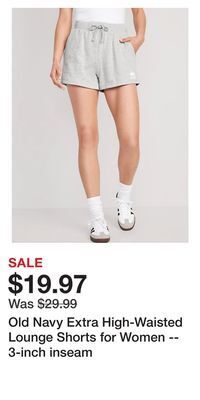 Old Navy Old navy extra high-waisted lounge shorts for women -- 3-inch inseam offer