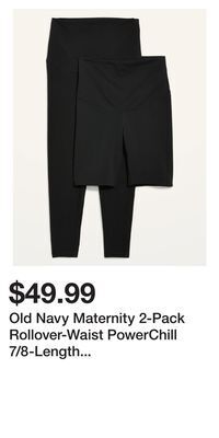 Old Navy Old navy maternity 2-pack rollover-waist powerchill 7/8-length leggings & biker shorts offer