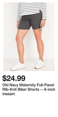 Old Navy Old navy maternity full-panel rib-knit biker shorts -- 6-inch inseam offer