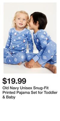Old Navy Old navy unisex snug-fit printed pajama set for toddler & baby offer