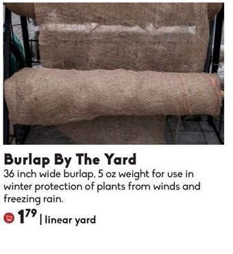 Sheridan Nurseries Burlap by the yard offer