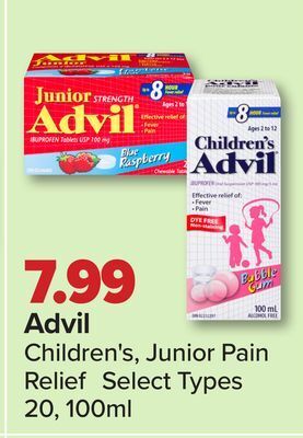 PharmaChoice Advil children's, junior pain relief offer