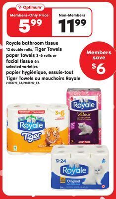 Independent City Market Papier hygiénique, essuie-tout tiger towels ou mouchoirs royale offer