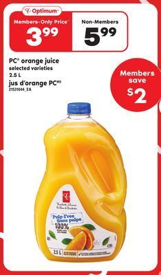Independent City Market Pc orange juice, 2.5 l offer