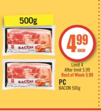 Shoppers Drug Mart Pc bacon offer