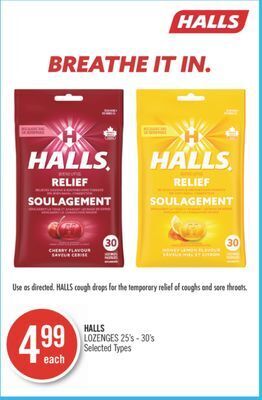Shoppers Drug Mart Halls lozenges offer