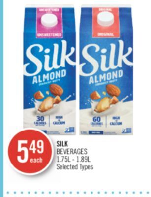 Shoppers Drug Mart Silk beverages offer