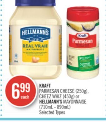 Shoppers Drug Mart Kraft parmesan cheese (250g), cheez whiz (450g) or hellmann's mayonnaise (710ml - 890ml) offer