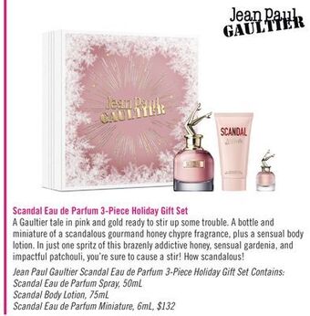 Shoppers Drug Mart Jean paul gaultier scandal eau de parfum 3-piece holiday gift set offer