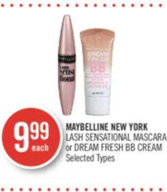 Shoppers Drug Mart Maybelline new york lash sensational mascara or dream fresh bb cream offer