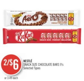 Shoppers Drug Mart Nestlé snack size chocolate bars offer