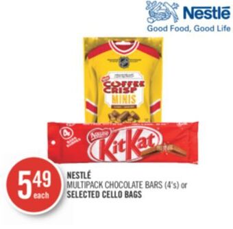 Shoppers Drug Mart Nestlé multipack chocolate bars (4's) or selected cello bags offer