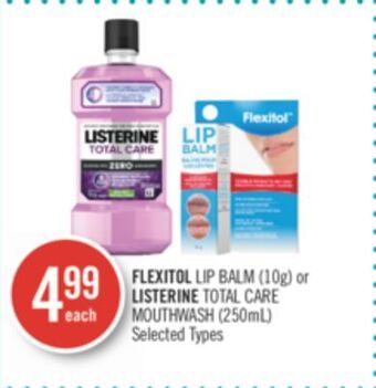 Shoppers Drug Mart Flexitol lip balm (10g) or listerine total care mouthwash (250ml) offer