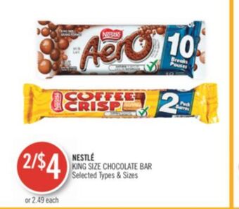 Shoppers Drug Mart Nestle king size chocolate bar offer