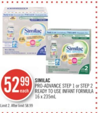 Shoppers Drug Mart Similac pro-advance step 1 or step 2 ready to use infant formula offer
