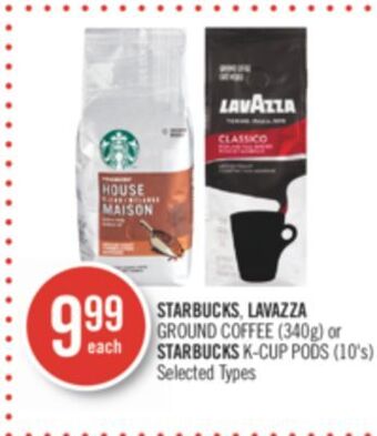 Shoppers Drug Mart Starbucks, lavazza ground coffee (340g) or starbucks k-cup pods (10's) offer