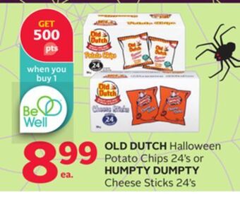 Rexall Old dutch halloween potato chips 24' s or humpty dumpty cheese sticks 24' s offer