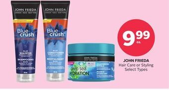 Rexall John frieda hair care or styling offer