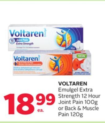 Rexall Voltaren emulgel extra strength 12 hour joint pain 100g or back & muscle pain 120g offer