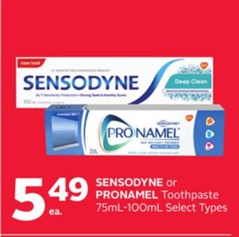Rexall Sensodyne or pronamel toothpaste 75ml-100ml offer
