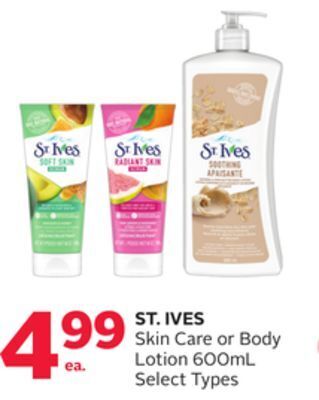 Rexall St. ives skin care or body lotion offer