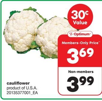 Wholesale Club Cauliflower offer