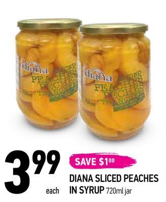 Coppa's Fresh Market Diana sliced peaches in syrup offer