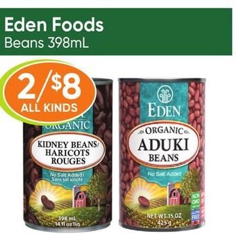 Healthy Planet Eden foods beans offer