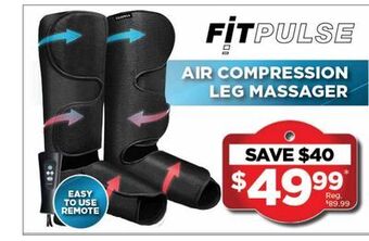 Showcase Fitpulse air compression leg massager offer