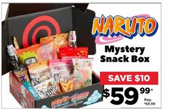 Showcase Naruto mystery snack box offer