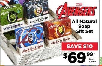 Showcase Marvel avengers all natural soap gift set offer