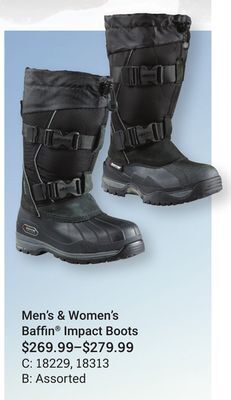Bass Pro Men's & women's baffin impact boots offer