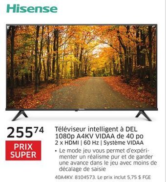 The Source Téléviseur intelligent à del 1080p a4kv vidaa de 40 po hisense offer